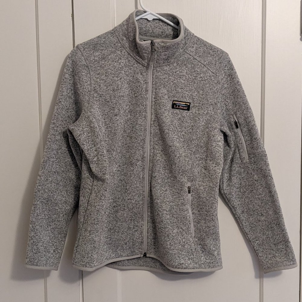 LL Bean Women's Med Petite Sweater Fleece Full Zip Jacket
